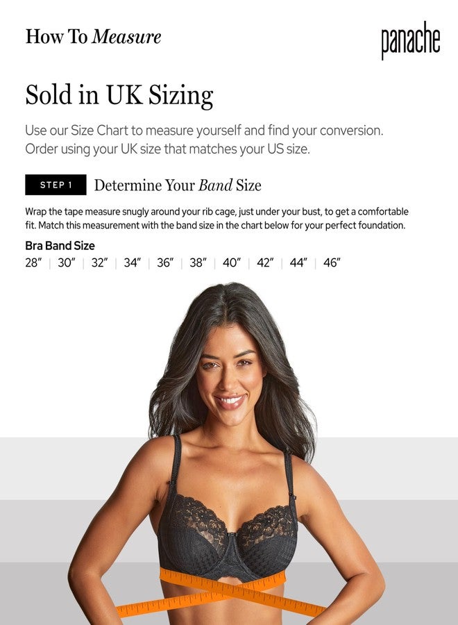 Panache Women's Envy Underwire Balcony Stretch Lace Bra |Ivory,36DD| Full Coverage Bra, Supportive Lift for Large Bust, Elegant & Comfortable Fit - Image 4